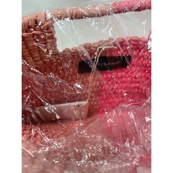 Anthropologie Colorblocked Straw Clutch -Pink- NWT - Picture 8 of 9